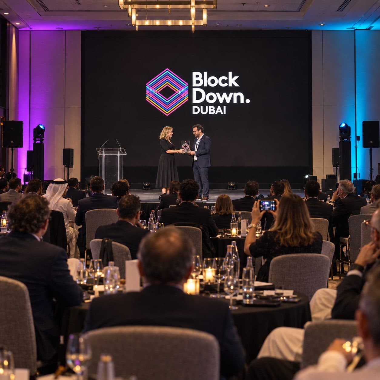 An award presented on stage at a previous BlockDown ceremony